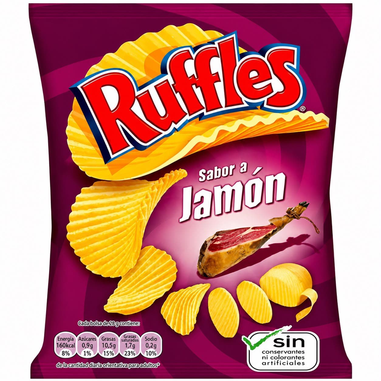 Ruffles Jamon (160g) (Spain) | Select Qty - 1 Pack