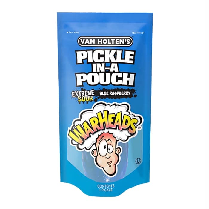 Viral Van Holten’s Pickle in a Pouch Variety | Extreme Sour, Hot & Garlic Flavours | American - Warheads Extreme Sour Blue Raspberry