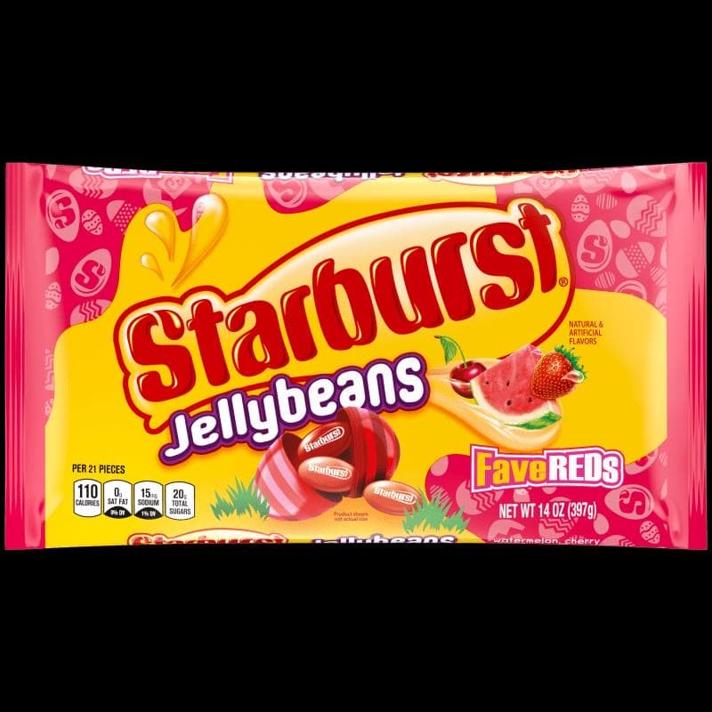 Jelly Bean Range American Import - Jolly Rancher Starburst Skittles & More - Assorted Flavoured Candy Snacks - Starburst Jelly Beans Fave Reds 397g