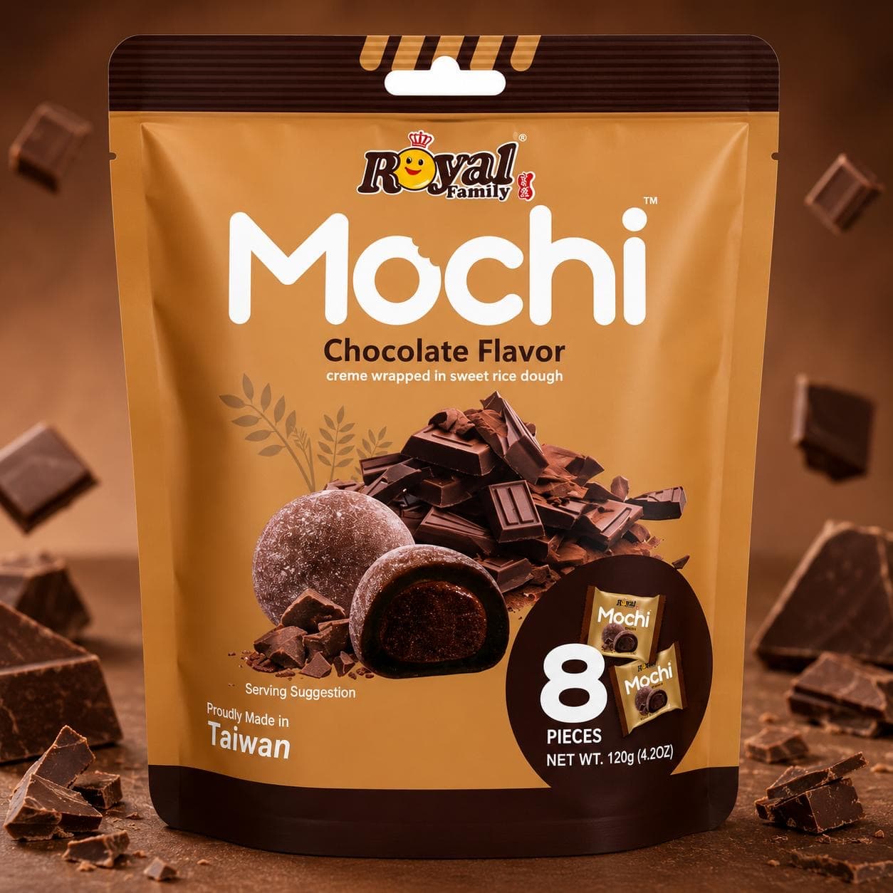 Royal Family Mochi 120g Selection (Taiwan) | Select Flavour | Snack Dessert - Chocolate Flavor