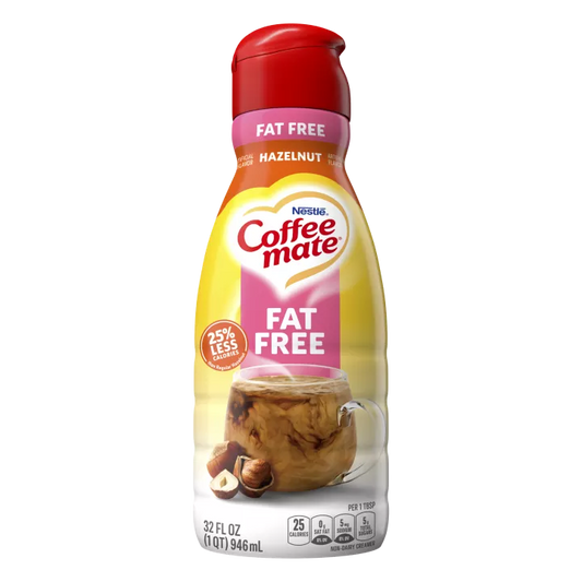 Nestle Coffee Mate Hazelnut Fat Free Liquid Creamer 946ml (America)